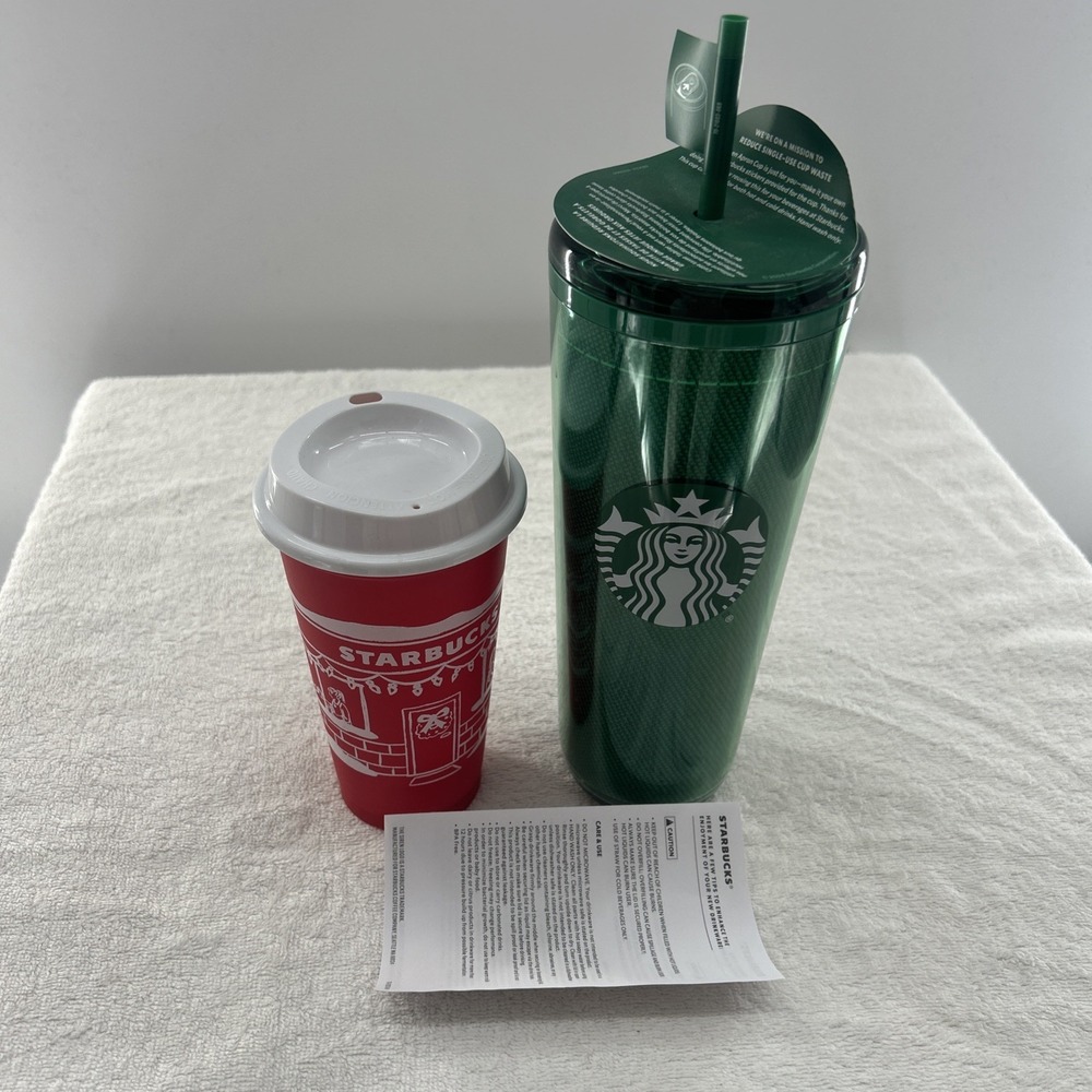 NWT Starbucks Partner 24 oz Green Tumbler Cup 2024  Exclusive New Employee Cup *